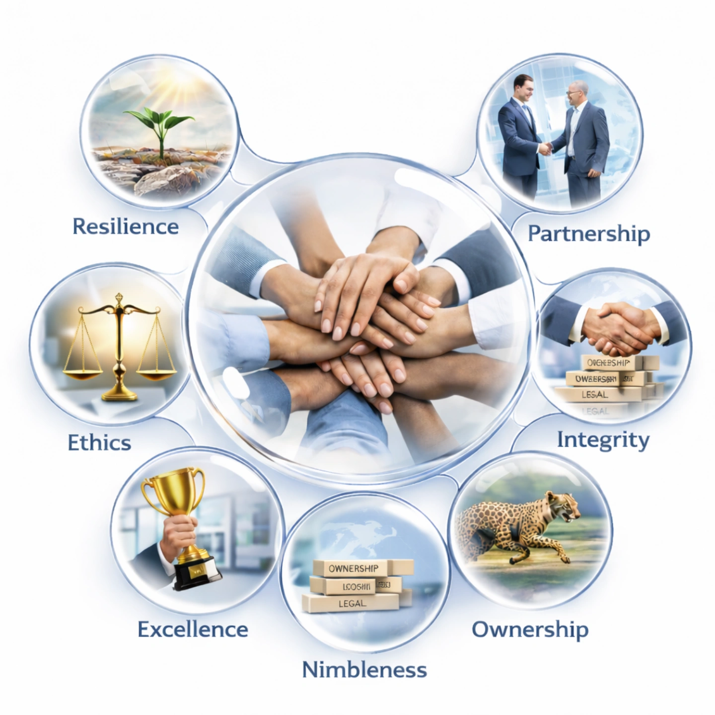 Metallic infinity symbol with an arrow, representing circular economy and sustainable lifecycle.